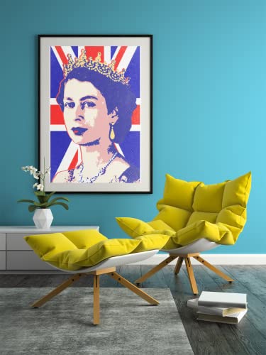 Queen Elizabeth Ii Uk Union Flag Pop Art Portrait Wall Art Poster Modern Wall Decor For Home Bedroom Living Room Family Decorative Queen Poster Painting Cool Wall Decor Art Print Poster 12X18 #TOP7