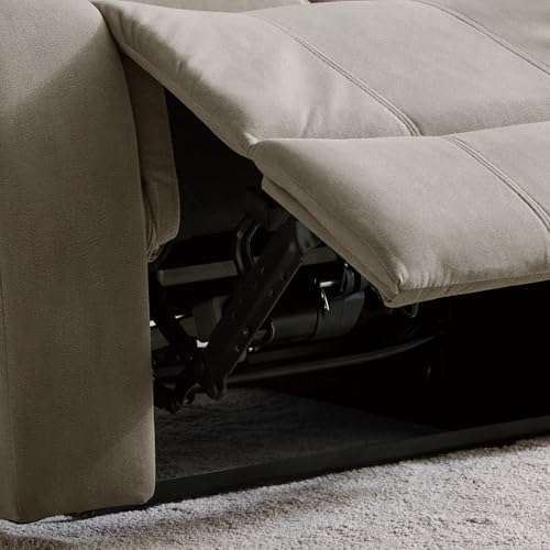 Image of Home Centre | Cairo NXT 3-Seater Electric Recliner Sofa | Fabric Recliner for Living Room | Solid Wood | Beige | 1 Year Warranty