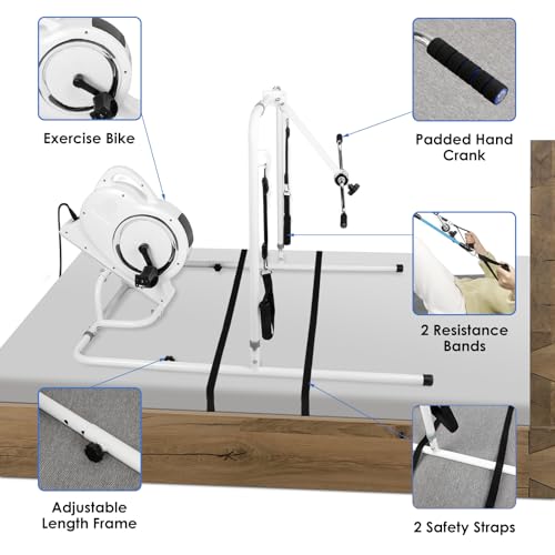 Image of Bed Exercise Equipment for Elderly - Bed Bike with Electric Pedal Exerciser for Seniors & Limited Mobility: Auto Leg Exercise, Improves Circulation & Mobility, Arm & Leg Workout