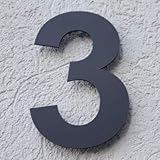 Hausnummer Acryl Anthrazit Grau Matt 6mm RAL: 7016 - Türnummer - Post Nummer - Acrylglas