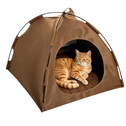 Tienda para gatos espaciosa y refrescante con alfombrilla para el verano 2