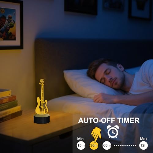 Lampe guitare 3D à télécommande avec 16 couleurs changeantes LED - 5