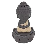 Aosnow 如来 仏像 アロマ香炉 沉香熏香炉 かわいい飾り物 置物 インテリア 陶器製 お釈迦様 オブジェ 座禅タイプ (イエロー)