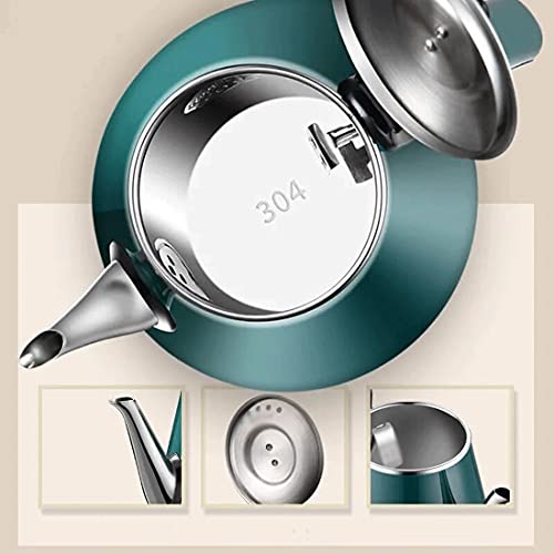 Pava eléctrica 1.2L acero inoxidable doble capa verde miniatura 4