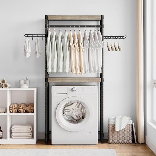 PeacefulHues 30" 2-Tier Over Washer Dryer Storage Shelf, Adjustable Laundry