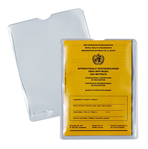 HERMA 5021 Transparent ID Cover, Pack of 25, Vaccination Certificate Cover for New Vaccination Card Vaccination Book