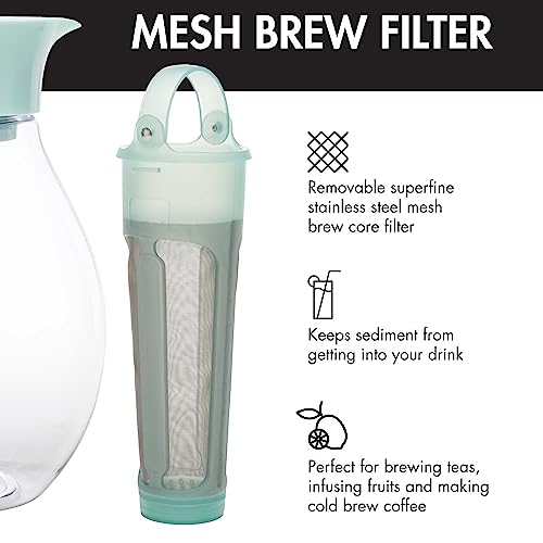 Primula The Big Iced Tea Maker and Infuser, Plastic Beverage Pitcher with Leak Proof, Airtight Lid, Fine Mesh Reusable Filter, Made without BPA, Dishwasher Safe, Aqua by Primula - Image 5
