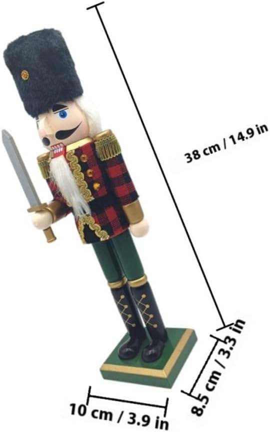 GARVALON Wooden Christmas Nutcracker Soldier Figurine Christmas Decor Traditional Xmas Nutcracker Decoration for Home and Shelf Display