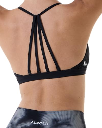 Image of AUROLA Mercury Workout Sports Bras Women Athletic Removable Padded Backless Strapy Minimal Crop Top
