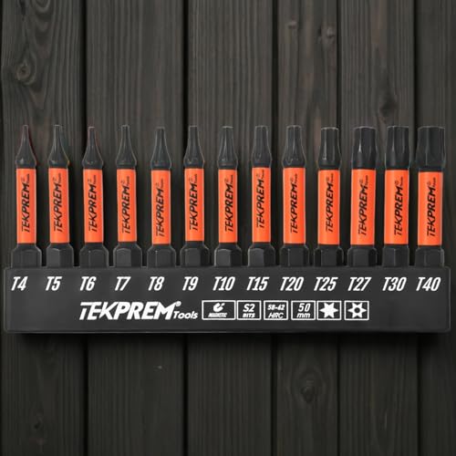 Image of Long Torx Bit Set with Magnetic Bit Driver,TEKPREM 13-Piece Security Torx Screwdriver Bit Set with 2 inch T4 T5 T6 T7 T8 T9 T10 T15 T20 T25 T27 T30 T40 Tamper Resistant
