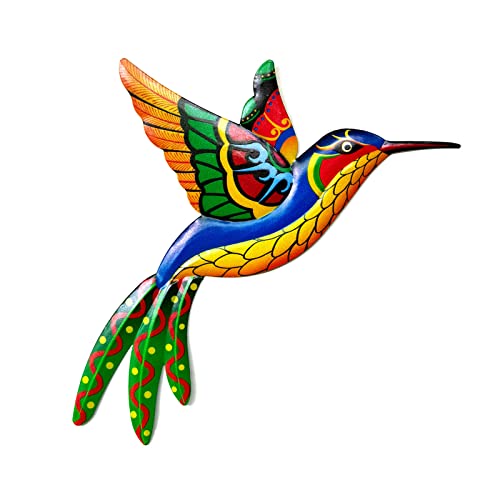 YEJAHY Décoration murale en métal colibri – Oiseau en fer forgé – Décoration murale à suspendre – Décoration d'intérieur ou d'extérieur – 1 pièce, orange