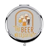 Parfait pour offrir en cadeau Fabulous Miroir de Poche en métal Gris - The Beer Necessities Bar et Bière Brasserie - (Diamètre 70 mm)