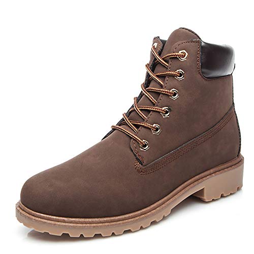 Goalsse Damen Herren Winter Leder Schneestiefel Warme Weiche Winterschuhe Boots (39 EU, Braun)
