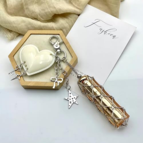Fermoir en forme de cœur avec pendentif à facettes de sac