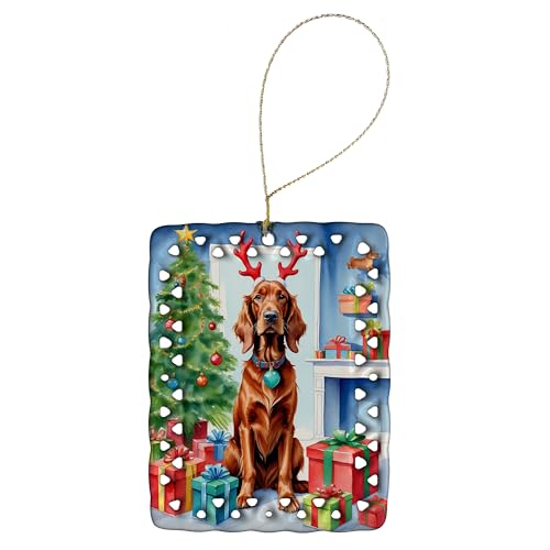 Caroline's Treasures Irish Setter Dogs Hanging Christmas Ornament