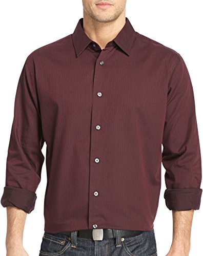 Chemise bouton bas homme à rayures satinées Van Heusen pour un style élégant