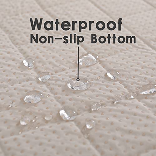 Image of nanbowang Waterproof Blankets for Large Dogs Dog Bed Covers, Water Absorb Training Pads (6882 Beige)