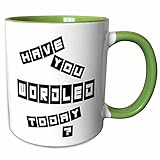 3dRose Cute Funny Have you Wordled Today Wordle Online Word Game 15oz Two-Tone Green Mug
