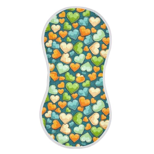 xigua Romantic Love Baby Burp Cloths for Newborn Boys and Girls 1 Pack, Soft & Absorbent Cotton Baby Burp Cloth, Baby Washcloths, Newborn Towel, Burp Rags