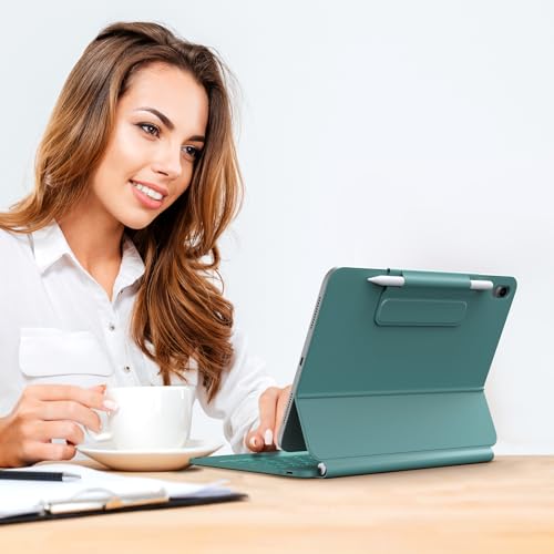 Image of typecase Edge Keyboard Case for iPad 11th Gen A16 (2025) & 10th Gen 10.9 inch (2022) - Multi-Touch Trackpad, 11-Color Backlit Magic-Style Keyboard - Floating Magnetic Stand, Pencil Holder - Midnight Green