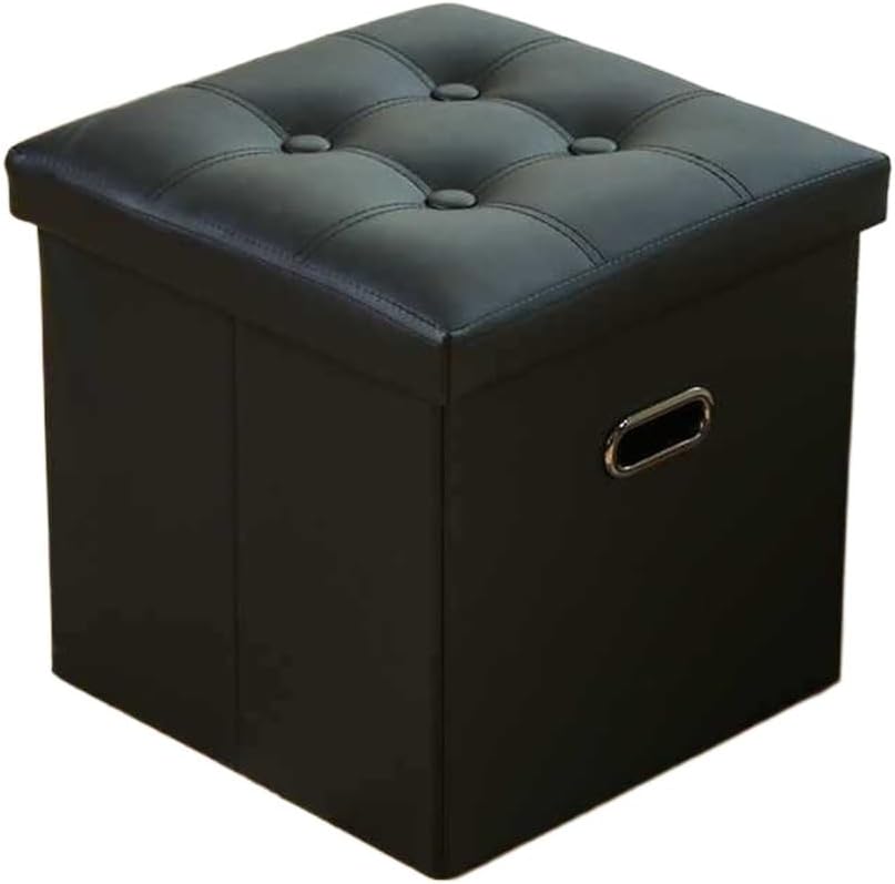 Leather Storage Stool with Handle, Window Storage Stool, Shoe Changing Stool(D)