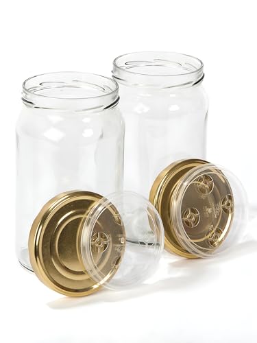 myFERMENTS Tarros de Cristal con Tapa, Grandes (2 l)- Especial para Hacer Conservas, Fermentación, y Encurtidos.