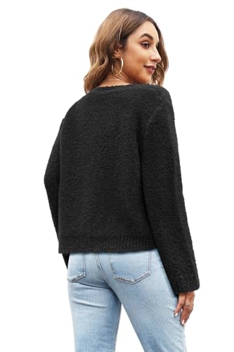 Image of Arach&Cloz Women's Open Front Cardigan Sweaters Fall Fashion Button Down Knit Chunky Outwear Coats with Pockets