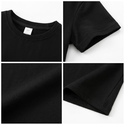 Image of Kids T Shirt Short Sleeve Crewneck Tee for Toddler Boys and Girls Cotton Basic Summer Top 2-6 Years