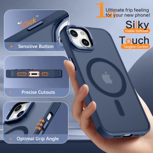 Coque fine pour iPhone 13/14 VENINGO bleu mat haut de gamme