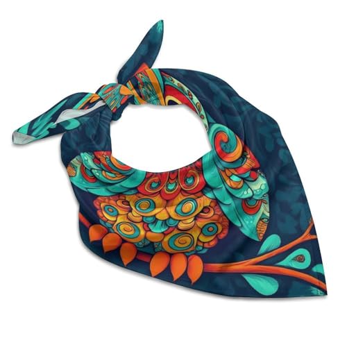 CWECVWE Fashion Wraps Multi Purpose Bandanas Large Neck Scarf Ethnic Owl Travel Handkerchief, 25&quo