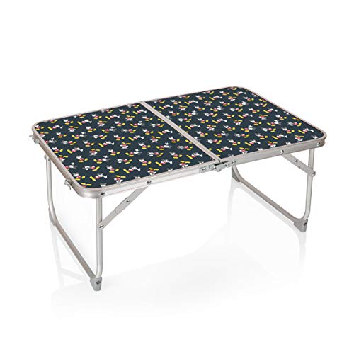 PICNIC TIME Disney Mickey Mouse Concert Mini Portable Table, Small Folding Table, Mini Picnic Table, (Charcoal Wood Grain) by PICNIC TIME - Used condition - US$64.16