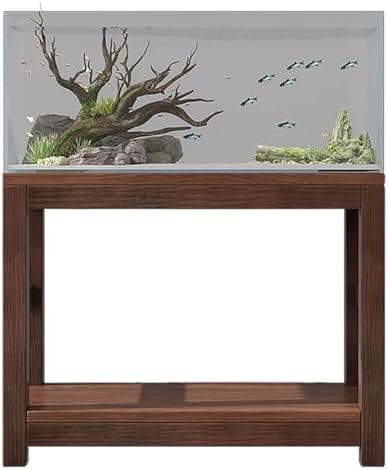 Stylish Modern Wooden Aquarium Stand for 10-40 Gallon Tanks, 2-Tier Reptile Rack, 600kg Load Capacity, Elegant Home Storage Solution for Fish Lovers