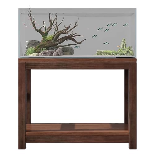 Soporte para pecera, estante de acuario de 2 niveles para tanques de hasta 40 galones, diseño moderno de madera, capacidad de carga de 600 kg, ideal para sala de estar y tanques de reptiles