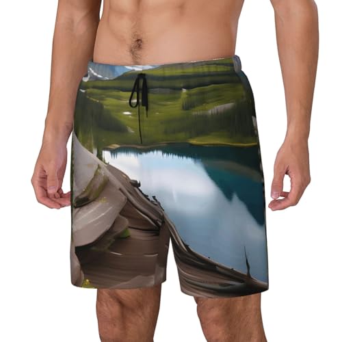 Glacier National Park Print Men Hawaiian Shorts Quick Dry Swim Trunks Surfing Beach Vacations Summer Activity2