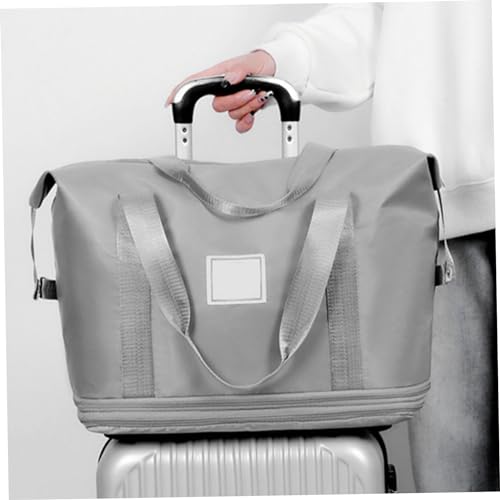 Foldable Luggage Bag, Rolling Duffle Bag with Wheels and Handle, Expandable Foldable Luggage Bag, Dry and Wet Separation Rolling Bag, Zipper Rolling Bag for Gym,Camping,Travel Grey, Rolling Bag3