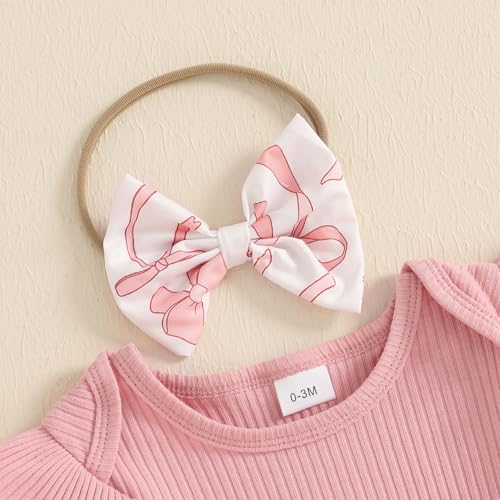 Adobabirl Baby Girl Summer Clothes Short Sleeve Ribbed Romper Ruffle Layered Bloomers Shorts Headband Boutique Clothing4