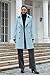 Betusline Women's Long Trench Coat Waterproof Double Breasted Classic Windbreaker Jacket Lapel Overcoat Outerwear with Belt, Light Blue, M