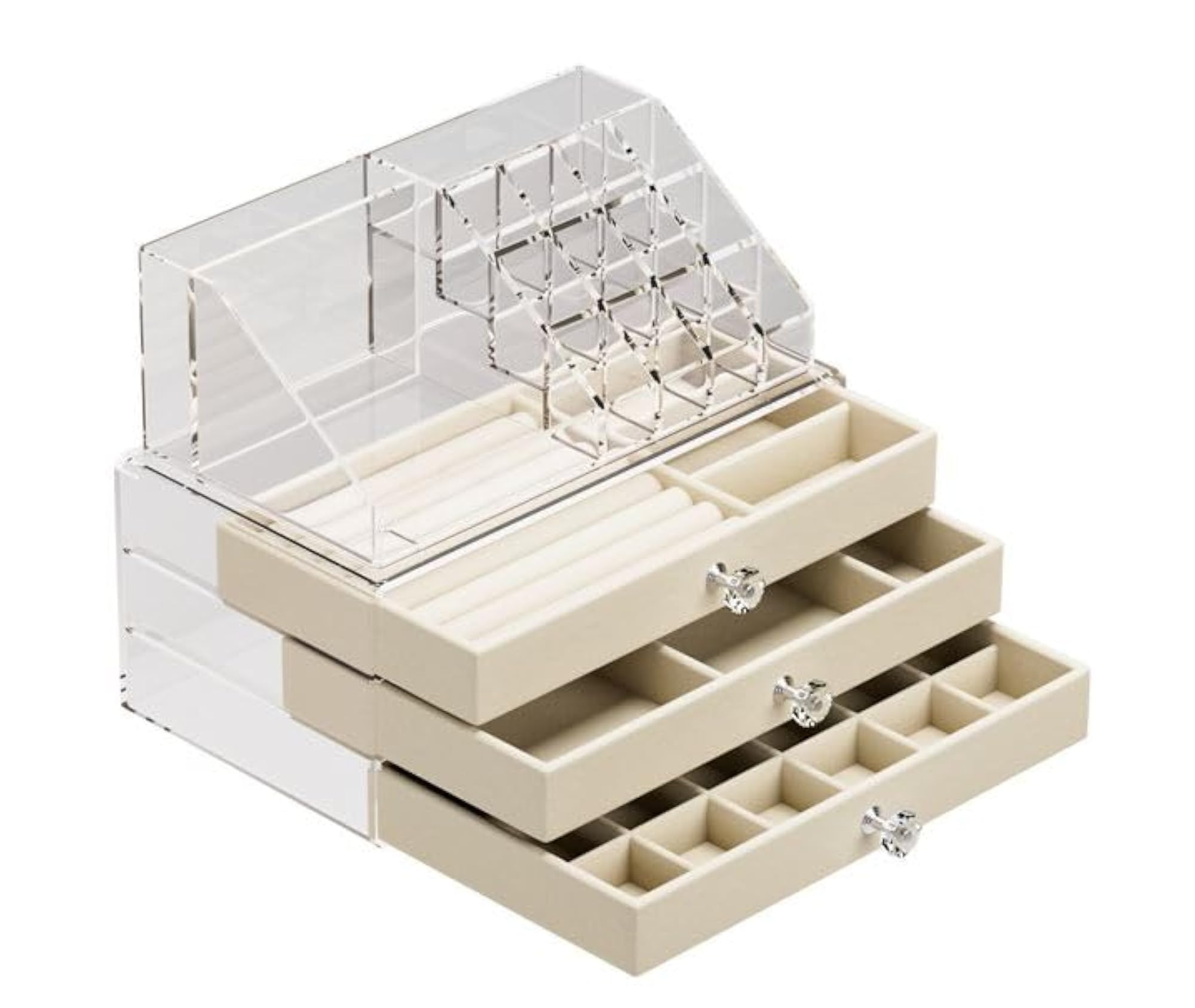 Three-Layer Drawer Acrylic Jewelry Storage Box, High-End Design