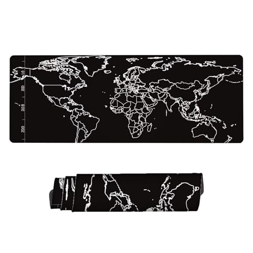 Grand Tapis de Souris de Jeu 800 x 300 x 3 mm, Tapis de Souris Carte du Monde Étendu, sous Main Bureau Imperméable et Antidérapant, Texturée Résistant à Usure, Lavable Tapis de Souris (Doubler) U-7
