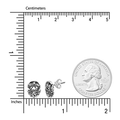 WithLoveSilver 925 Sterling Silver Celtic Triquetra Scottish Thistle Stud Earrings4