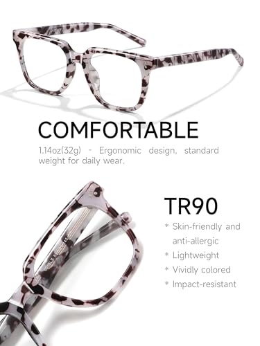 Image of Oversized Square Blue Light Glasses for Woman Men fashion Reduce Eyestrain Protection for TV /Computer /Gaming
