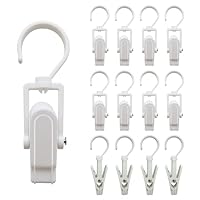 Joytey 16 PCS Clothes Pegs Laundry Clip Hangers Clips Laundry Hooks Clip Portable Laundry Hook Pegs, 360 Degree Rotating Peg Curtain Clips, Grip Pegs with Swivel Hook for Sheet Gloves Towel Hat