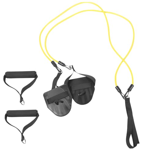 Hemobllo Bandes De Résistance Poignée Jaune 20 Lbs en Élastique Solide pour Entraînement De Natation Ceinture Piscine, Équipement De Cours De Natation pour Adultes Usage Intérieur Et Extérieur