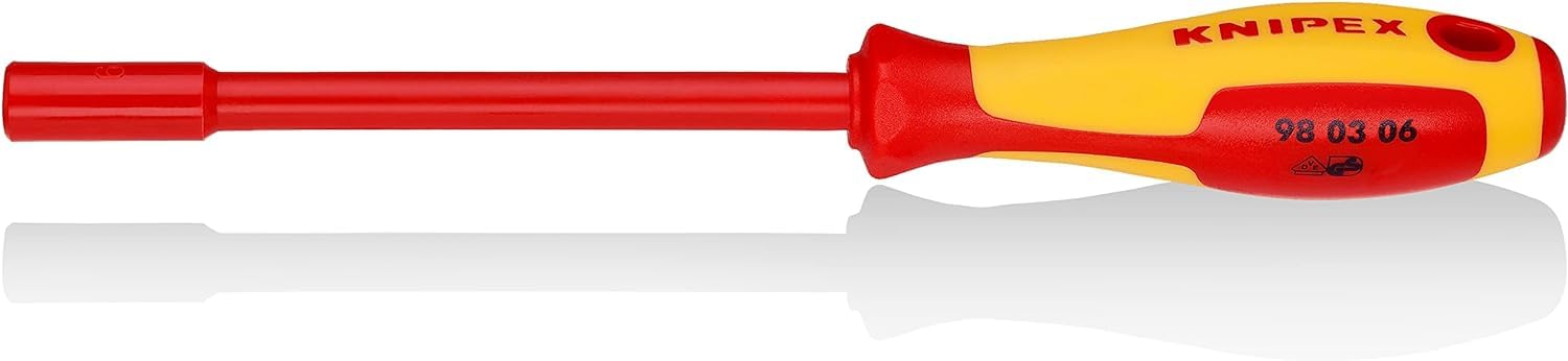 Knipex Nut Driver with screwdriver handle burnished, insulating multi-component handle, VDE-tested 232 mm 98 03 06