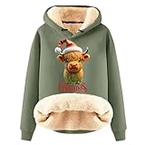Sudadera con capucha de Navidad para mujer, forro de Navidad, sudadera con capucha para mujer, con estampado 3D, sudadera cálida con capucha, informal, sudadera de Navidad, sudadera de invierno, verde