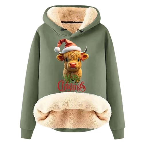 Sweat à capuche vache femme imprimé chaud de Noël