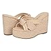 Guess Women's EVEH Wedge Sandal, Beige 110, 8