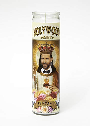 Ryan Reynolds Celebrity Prayer Candle 8 inch Glass Prayer Votive - Handmade in USA - (Ryan Reynolds Funny Gift Candle)