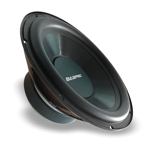 Image of BASPRO | Subwoofer SW-1201 12inch with 2000W max. / 4ohm Black Designish Cone Subwoofer for Automotive and Home Bass Systems