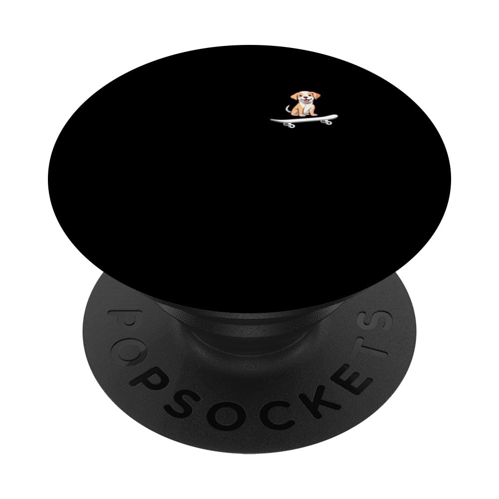 Cute Dog sitting on Skateboard PopSockets Swappable PopGrip